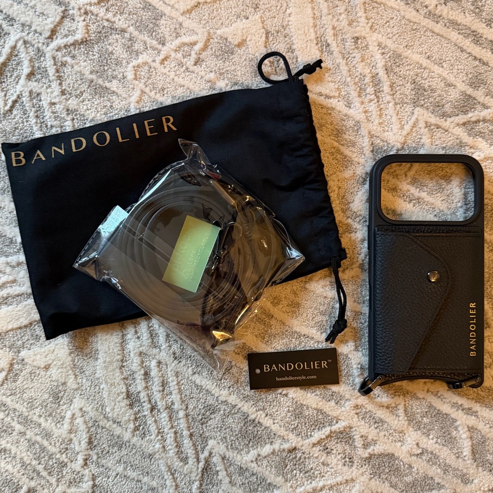 Bandolier iPhone 17 Pro Hailey Black Phone Case with Strap NWT